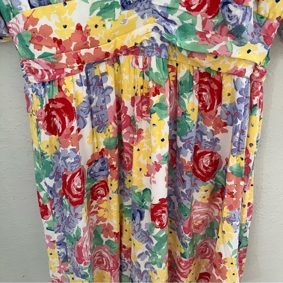 Emily Wonder Surplice Dress Floral Multicolor Whimsical Cottage Fairy Sz S NWT - Picture 8 of 13